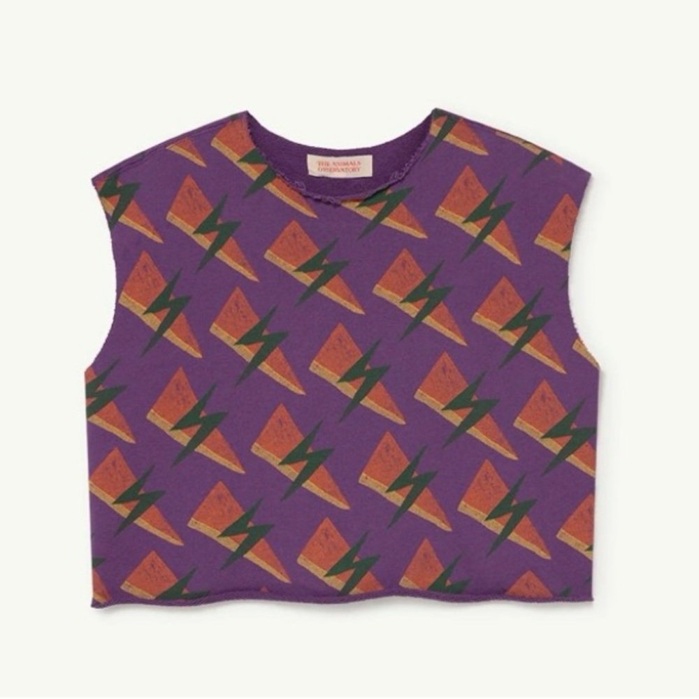 NWT The Animals Observatory Purple Lightning T-shirt size 10